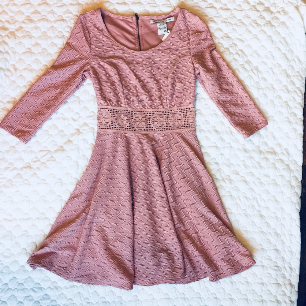 American rag pink textured dress